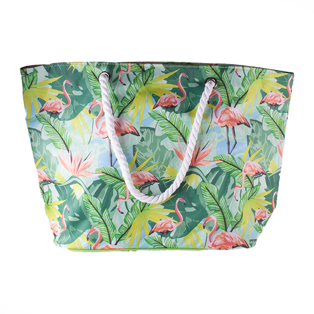 Alfresco Flamingo Leaf Beach Cooler Bag