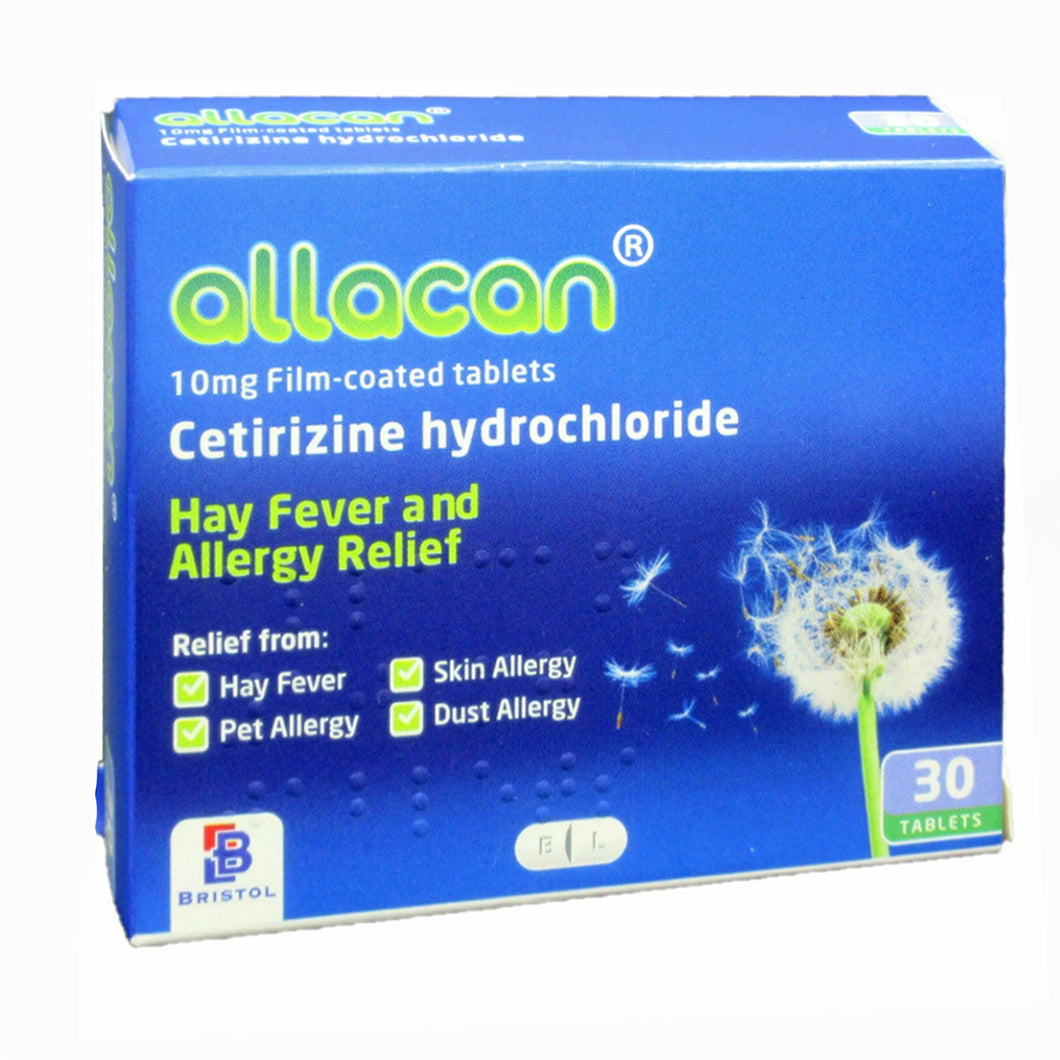 Hayfever Allergy Cetirizine Hydrochloride Tablets 30 Pack