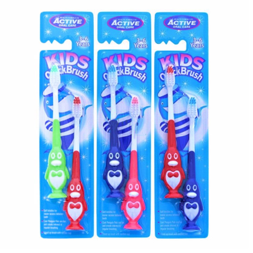 Kids Toothbrush Penguin 3-6 Years 2 Pack Assorted