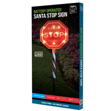 Load image into Gallery viewer, Festive Magic Battery Operated Santa Stop Here Sign 50cm
