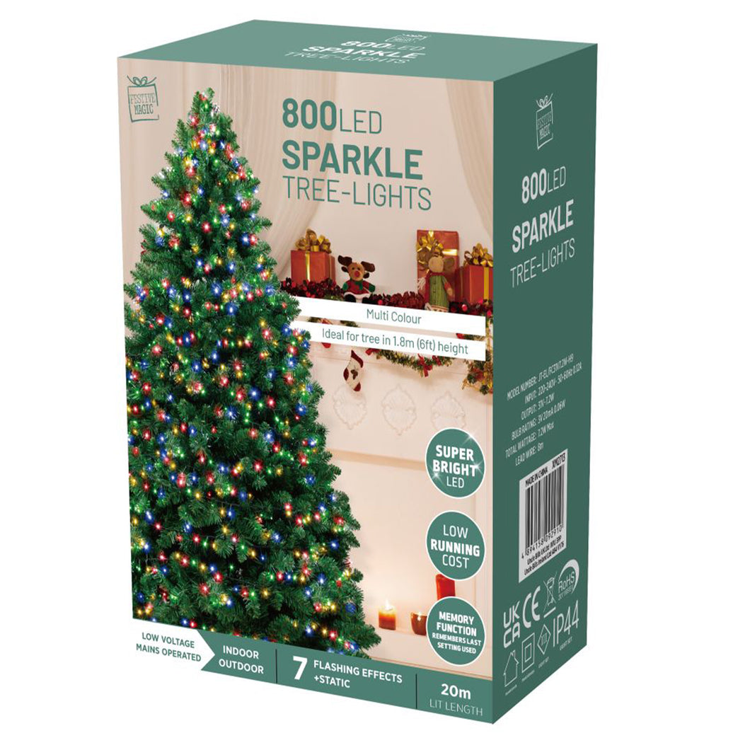 Festive Magic 800 LED Sparkle Christmas Tree Lights