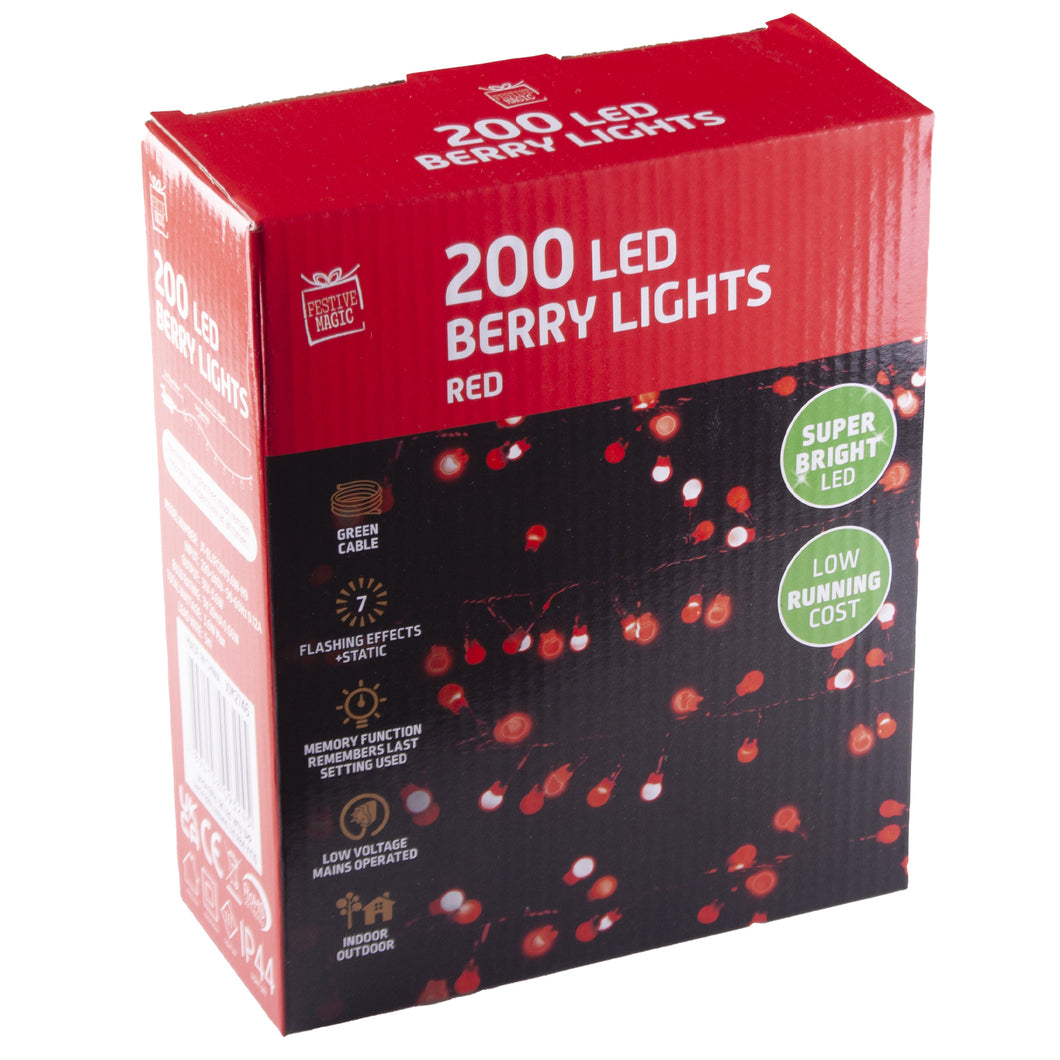 Festive Magic Super Bright LED Berry Christmas Lights