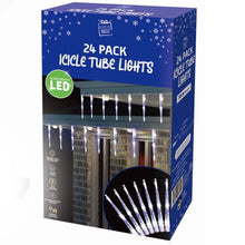 Load image into Gallery viewer, Festive Magic Super Bright LED Icicle Tube Lights 24 Pack
