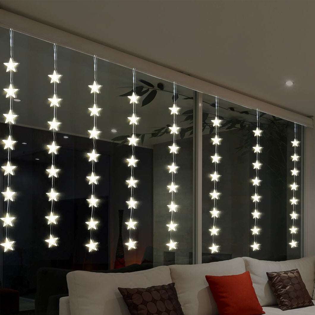 Festive Magic Warm White 64 LED Star Curtain Christmas Lights