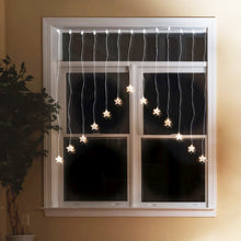 Load image into Gallery viewer, Festive Magic Warm White Battery Operated Star Curtain Christmas Lights