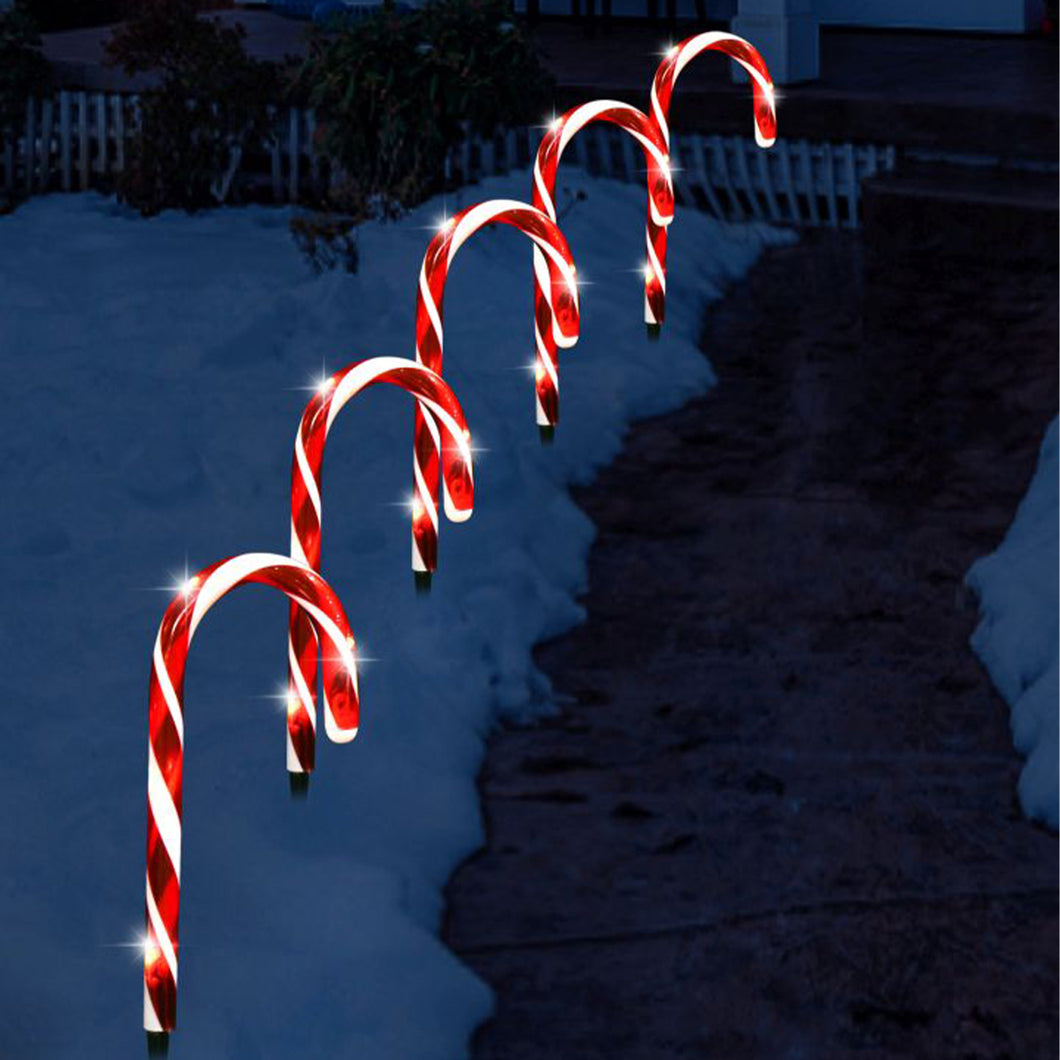 Festive Magic Battery Operated Candy Cane Path Lights 5 Pack