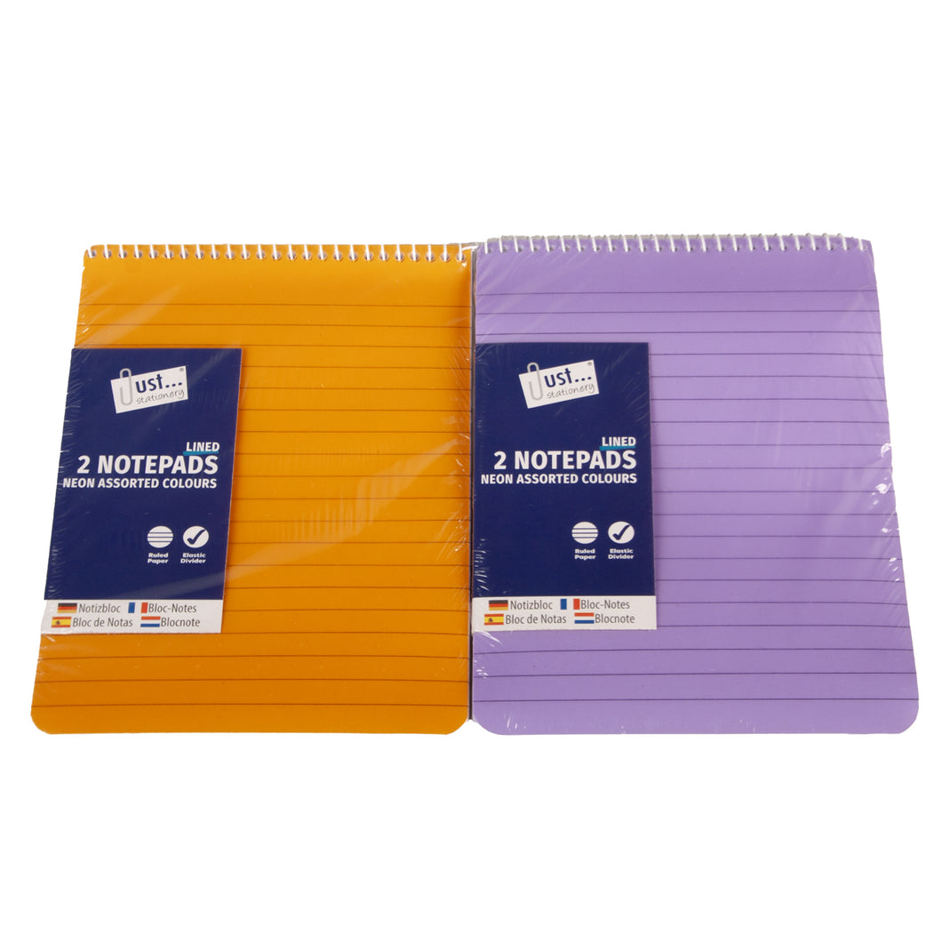 Neon PP Cover Notebook 2 Pack Assorted Colours