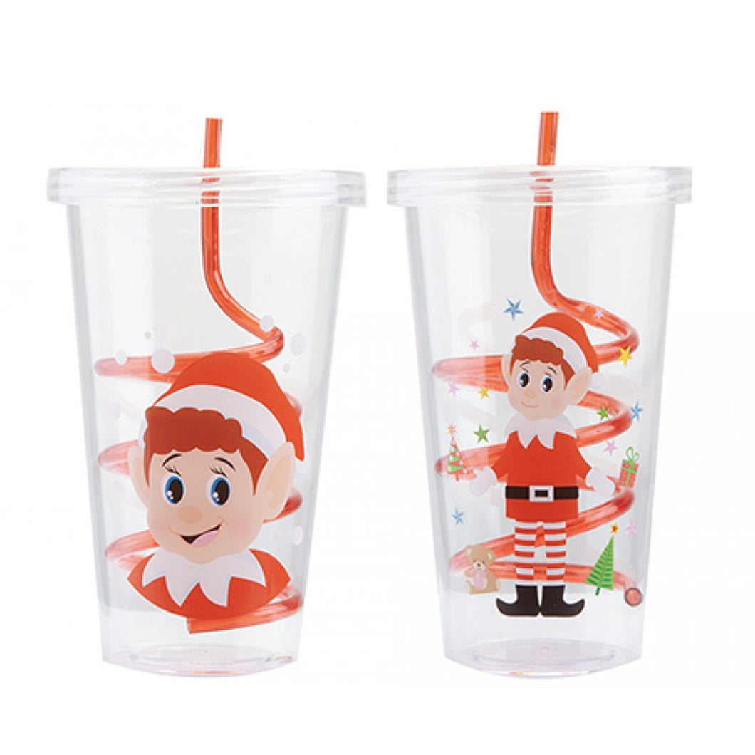 Elves Behavin' Badly Cup With Straw Assorted