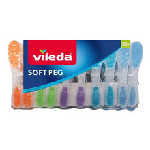 Load image into Gallery viewer, Vileda Multicoloured Soft Pegs 20pk
