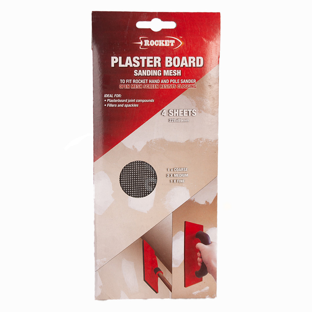 Plaster Board Sanding Mesh Sheets 4 Pack Assorted
