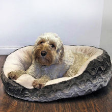 Load image into Gallery viewer, Rosewood Snuggle Plush Grey &amp; Cream Dog Bed 32&#39;&#39;
