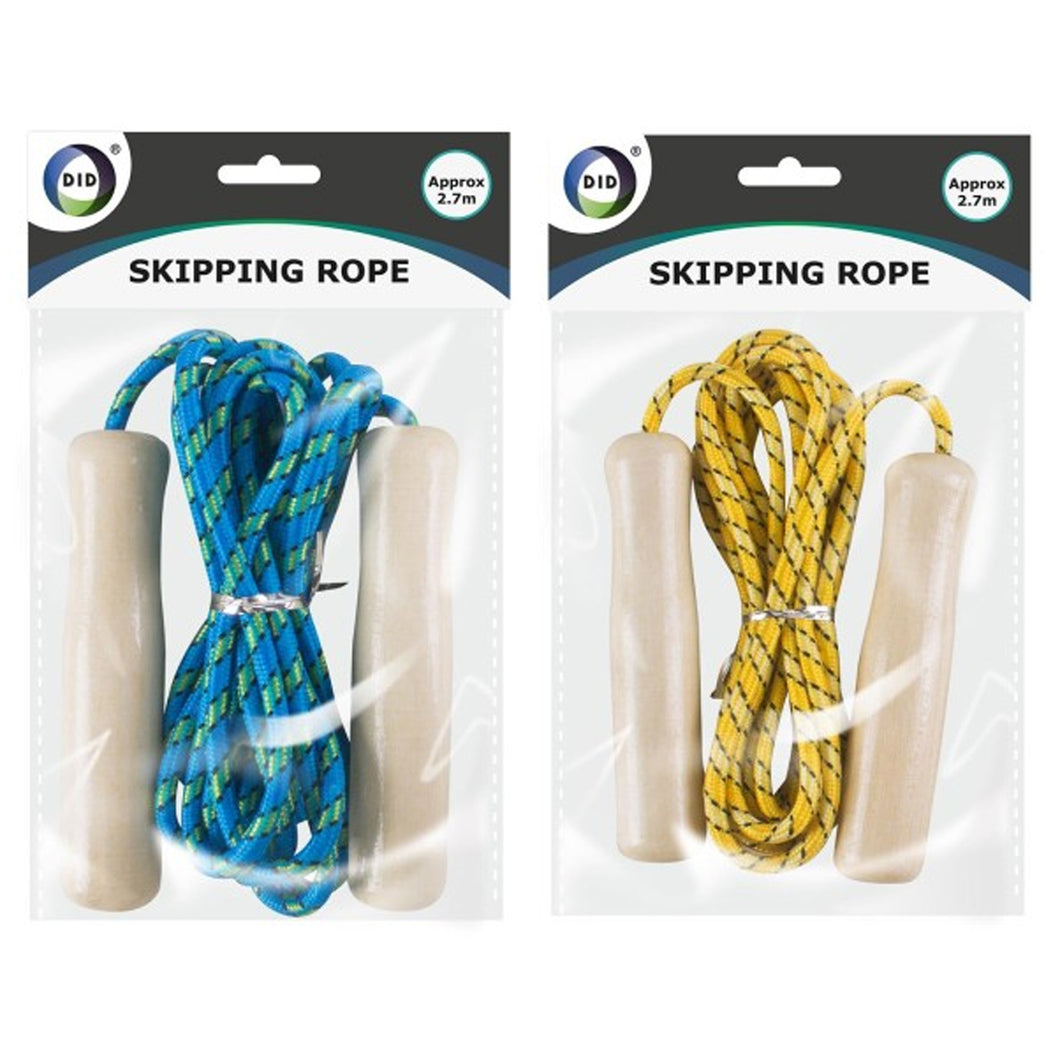 DID Skipping Rope Wooden Handles 2.7m Assorted