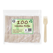 Load image into Gallery viewer, Eco Wooden Cutlery 100 Packs