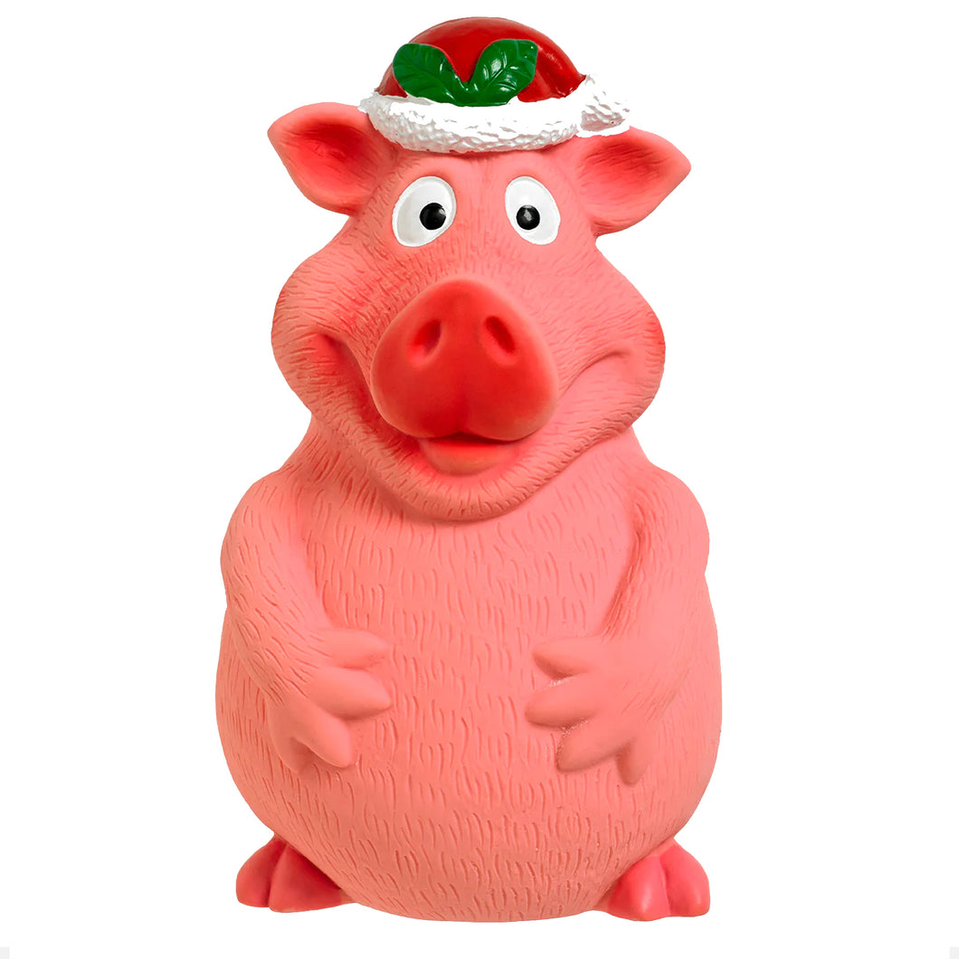 Good Boy Christmas Smiley Pig Dog Toy