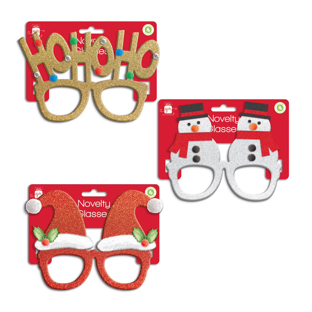 Giftmaker Novelty Christmas Glasses Assorted