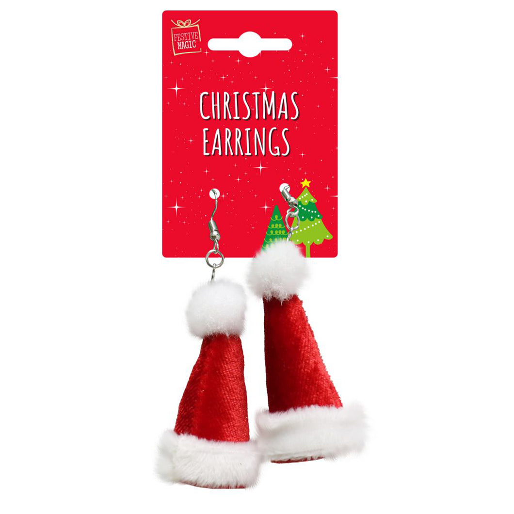 Festive Magic Christmas Santa Hat Earrings