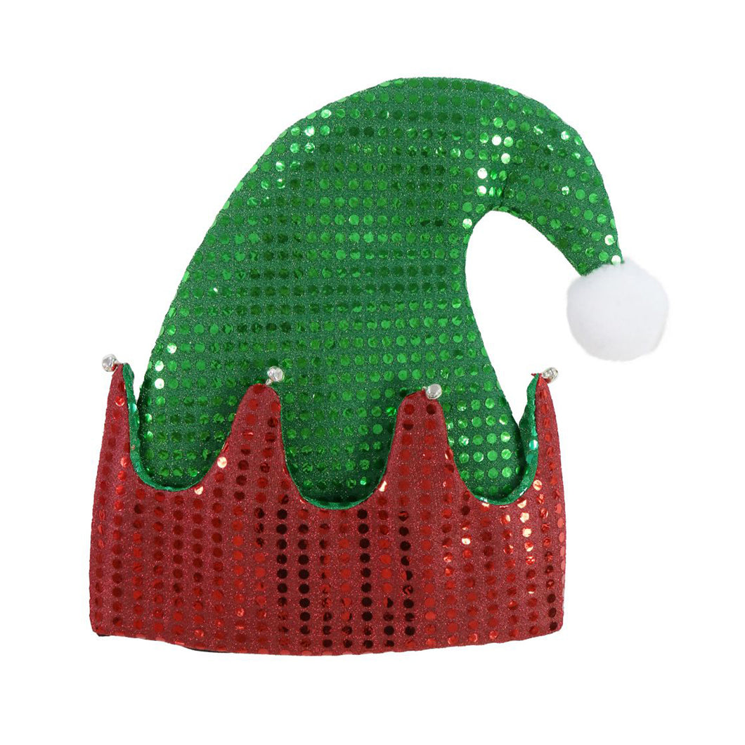 Festive Magic Sequinned Elf Hat With Nutbells
