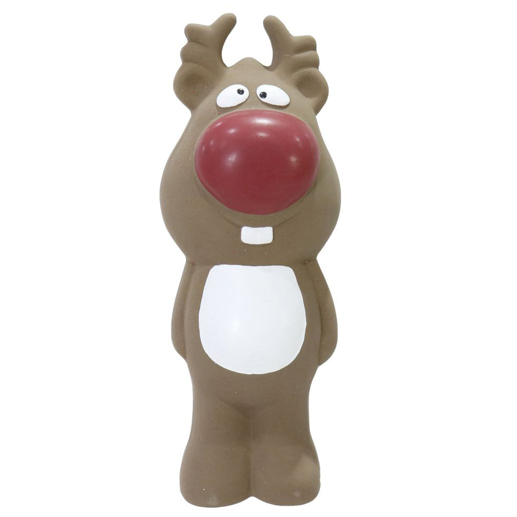 Christmas Reindeer Squeaky Latex Dog Toy 21cm