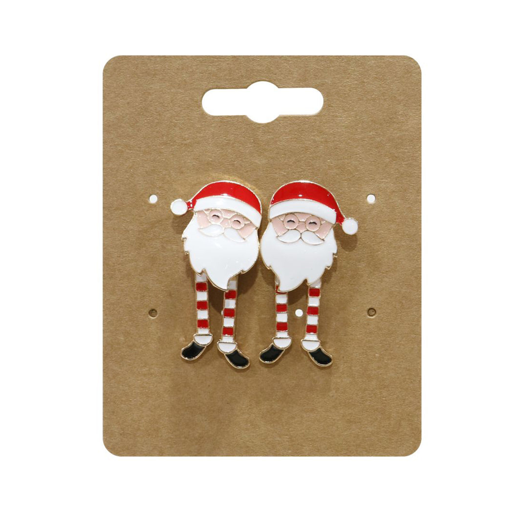 Festive Magic Christmas Santa Metal Dangly Earrings