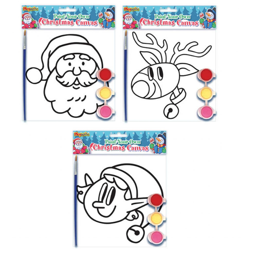Playwrite Paint Your Own Christmas Canvas Assorted