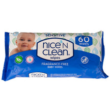 Load image into Gallery viewer, Nice N Clean Sensitive Baby Wipes 60 Pack