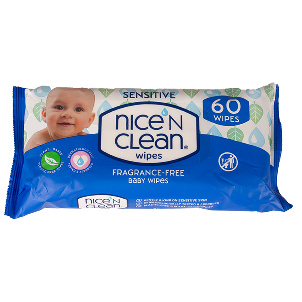 Nice N Clean Sensitive Baby Wipes 60 Pack