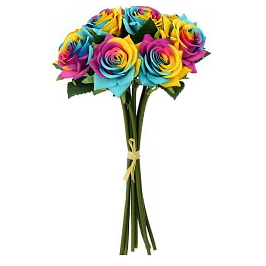 Artificial Rainbow Rose Flowers