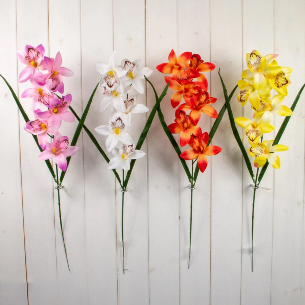 Florelle Artificial Orchid Single Stem Flower 3 Assorted
