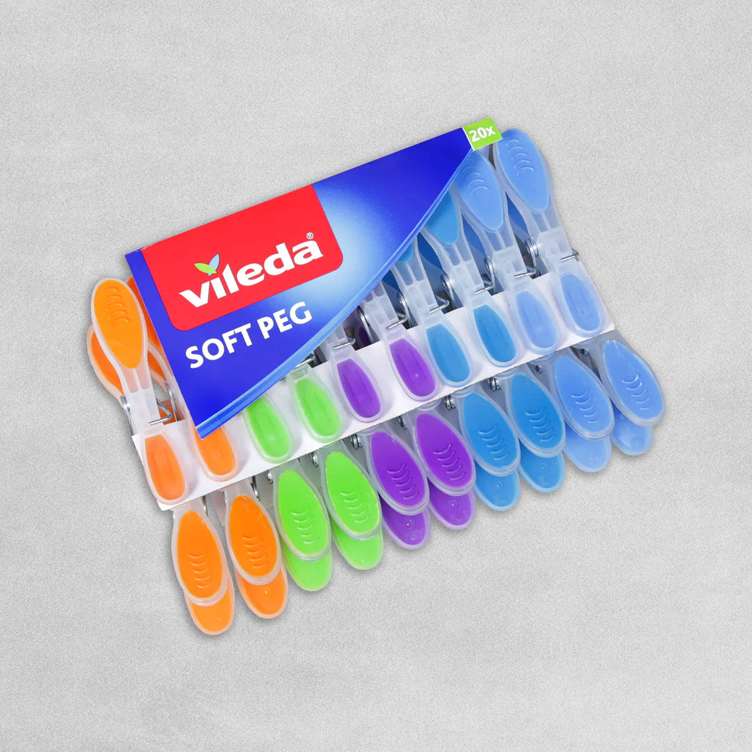Vileda Multicoloured Soft Pegs 20pk