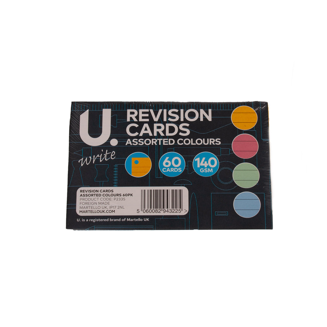 60 Revision Cards Assorted Colours