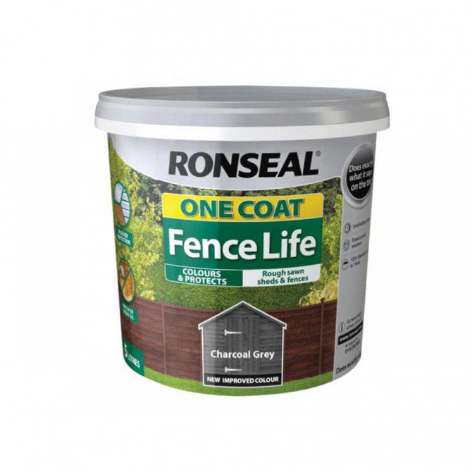 Charcoal Grey Ronseal One Coat Fence Life