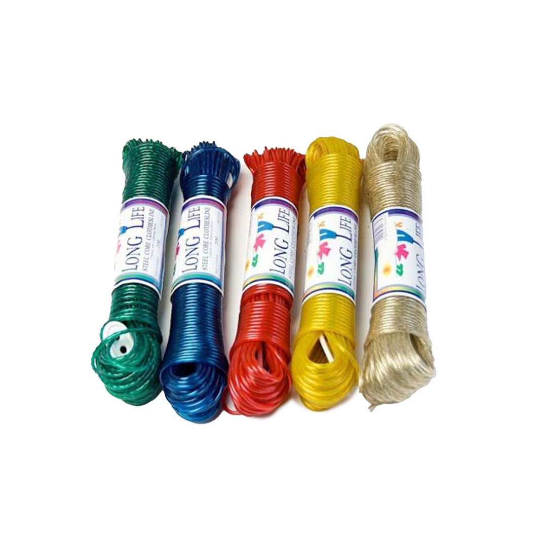 25m Steel Core Washing Line Assorted Colours