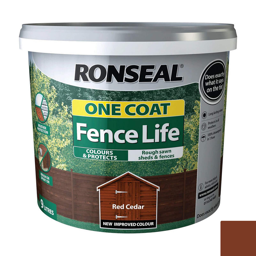 Ronseal Red Cedar One Coat Fence Life Paint 9L