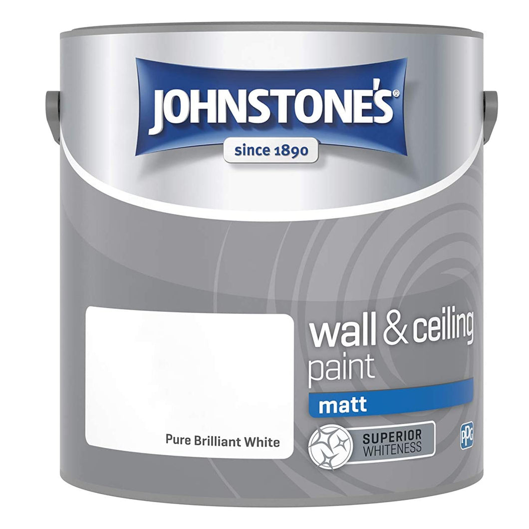 Johnstone's Matt Emulsion Brilliant White 2.5 Litre Paint