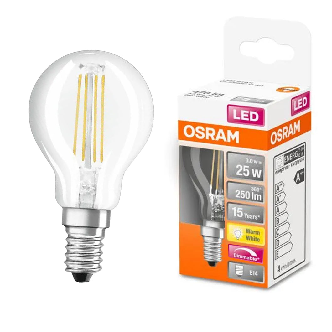 Osram Warm White LED Golf Bulb 25w SES/E14 Dimmable