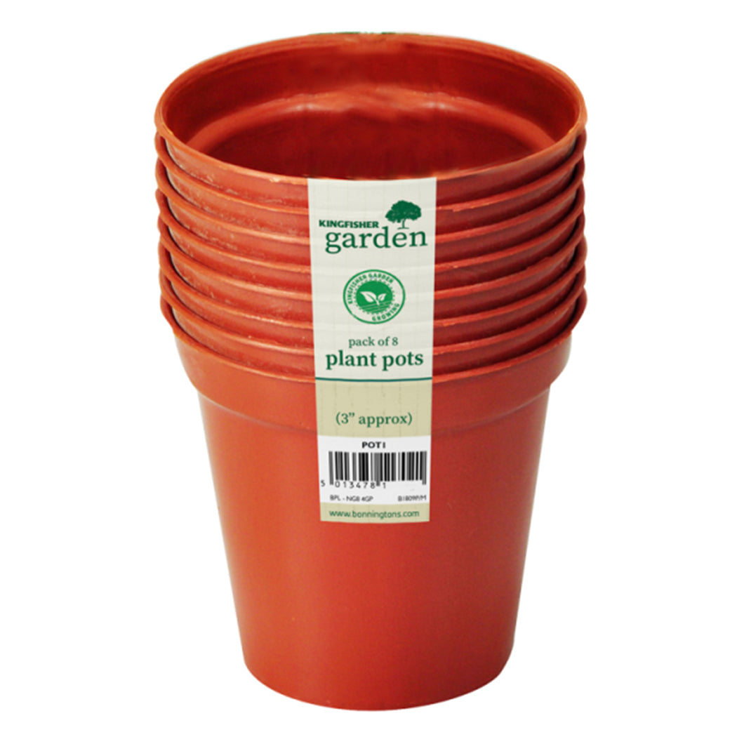 Kingfisher Plastic Plant Pots 7.6cm