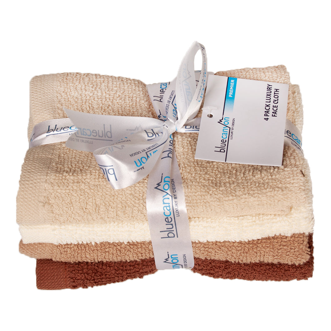 Blue Canyon Luxury Face Cloths 4 Pack