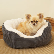Load image into Gallery viewer, Rosewood Cord &amp; Plush Dog Bed 32&quot; - Grey
