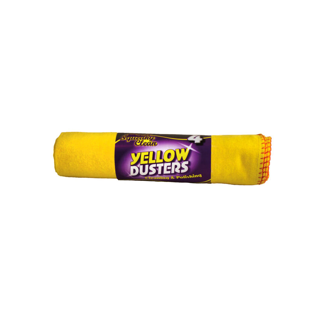 Squeaky Clean Premium Yellow Dusters 4pk