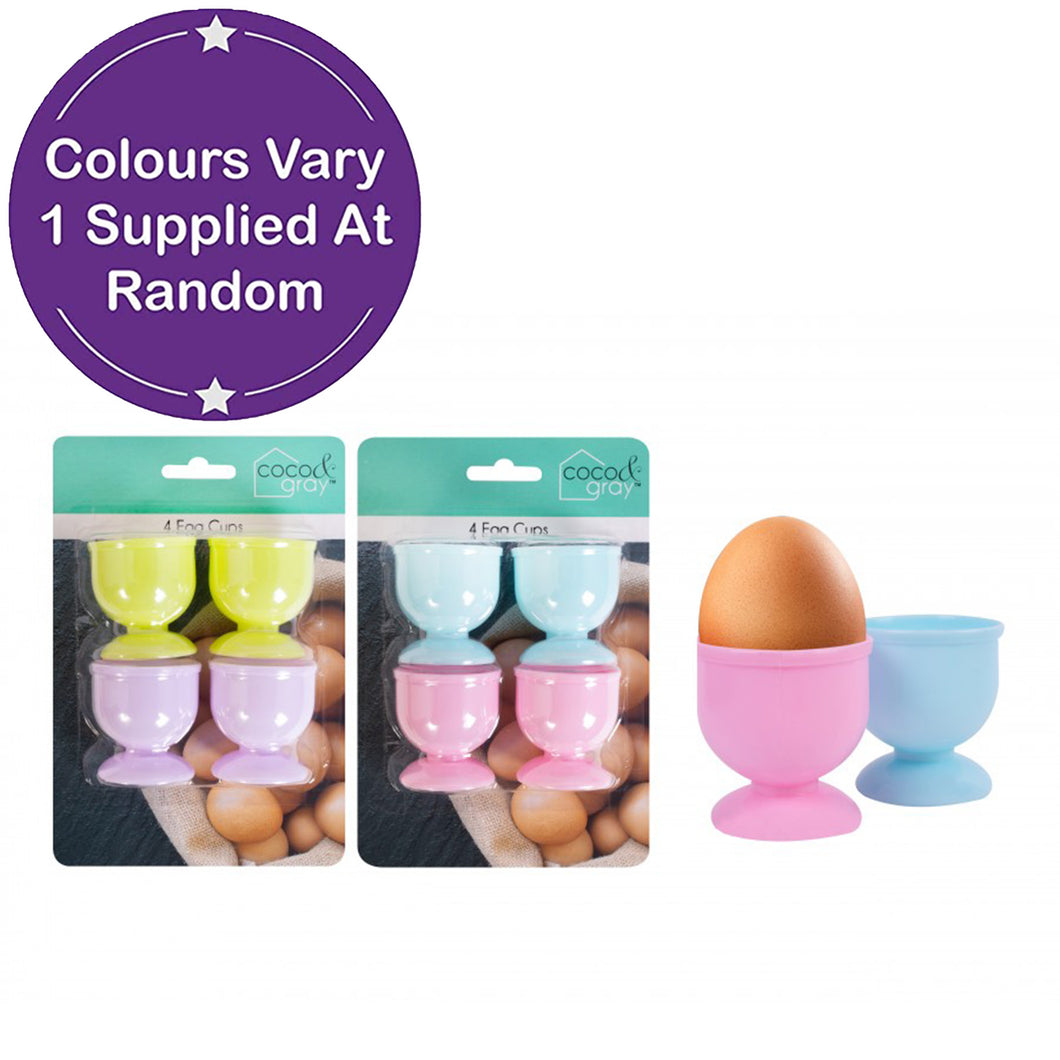 Plastic Egg Cup 4 Pack Assorted