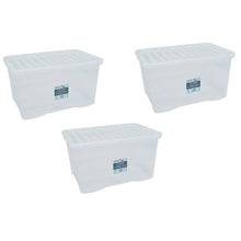 Load image into Gallery viewer, Wham Crystal 80L Storage Box With Clear Lid 3 Pack
