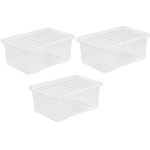 Load image into Gallery viewer, Wham Crystal Clear Storage Box With Lid 45L 3pk
