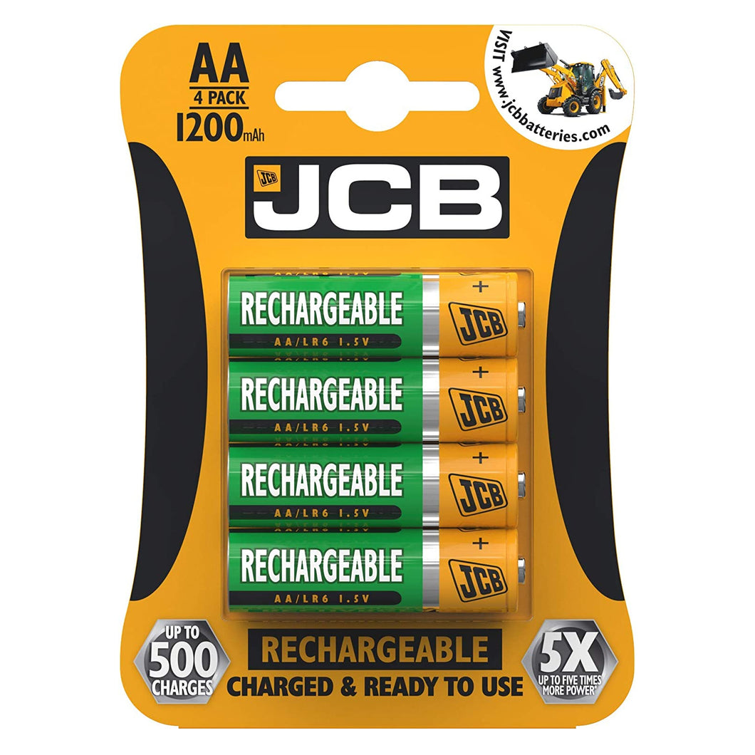 JCB AA Rechargeable Batteries 4 Pack