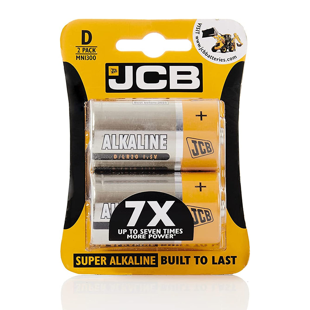 JCB D Alkaline Batteries 2pk