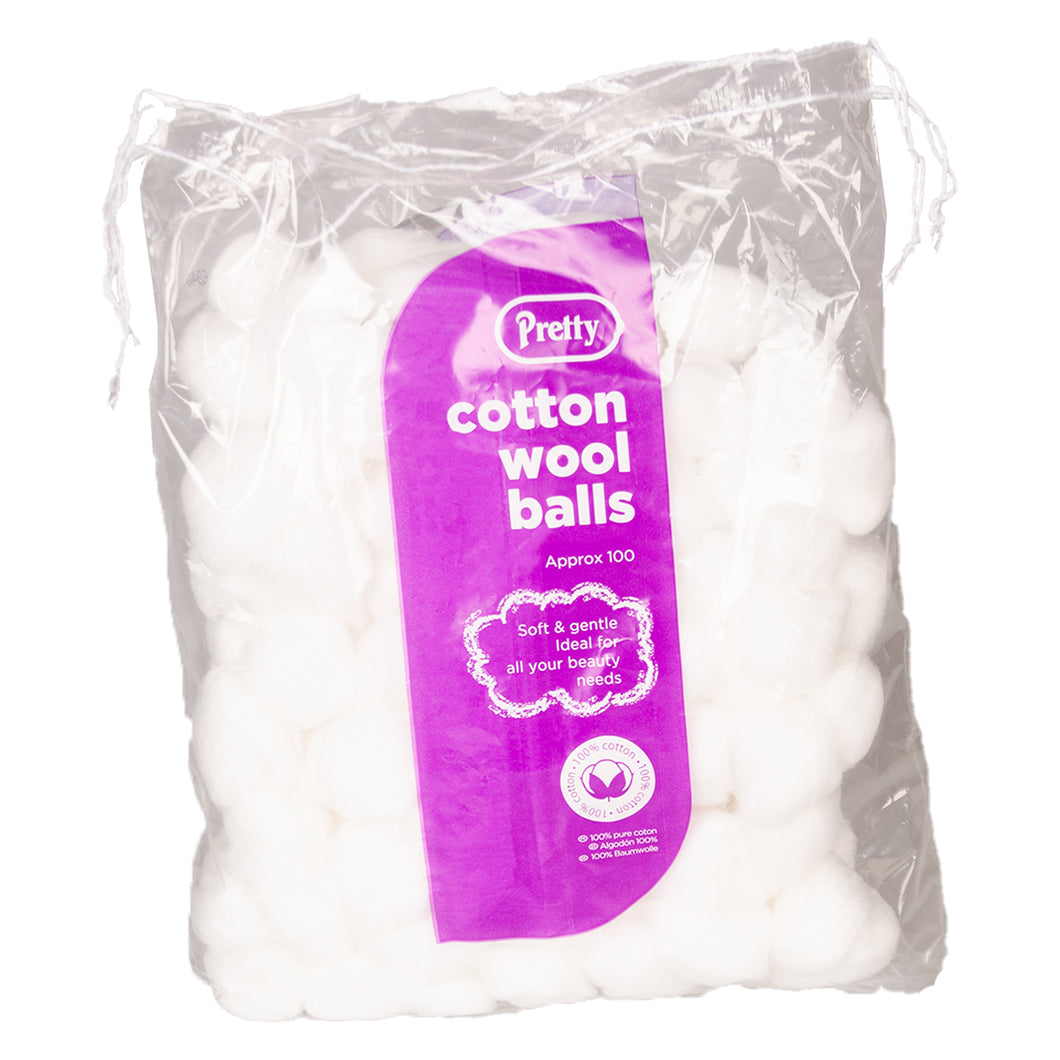 Pretty Cotton Wool Balls 100pk