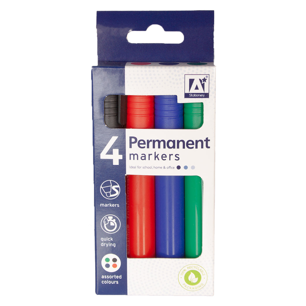 Permanent Marker Pens 4pk