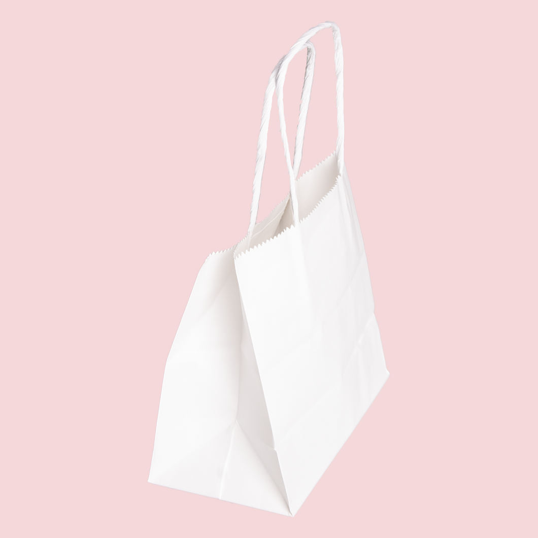 White Craft Bags 4pk 14cm