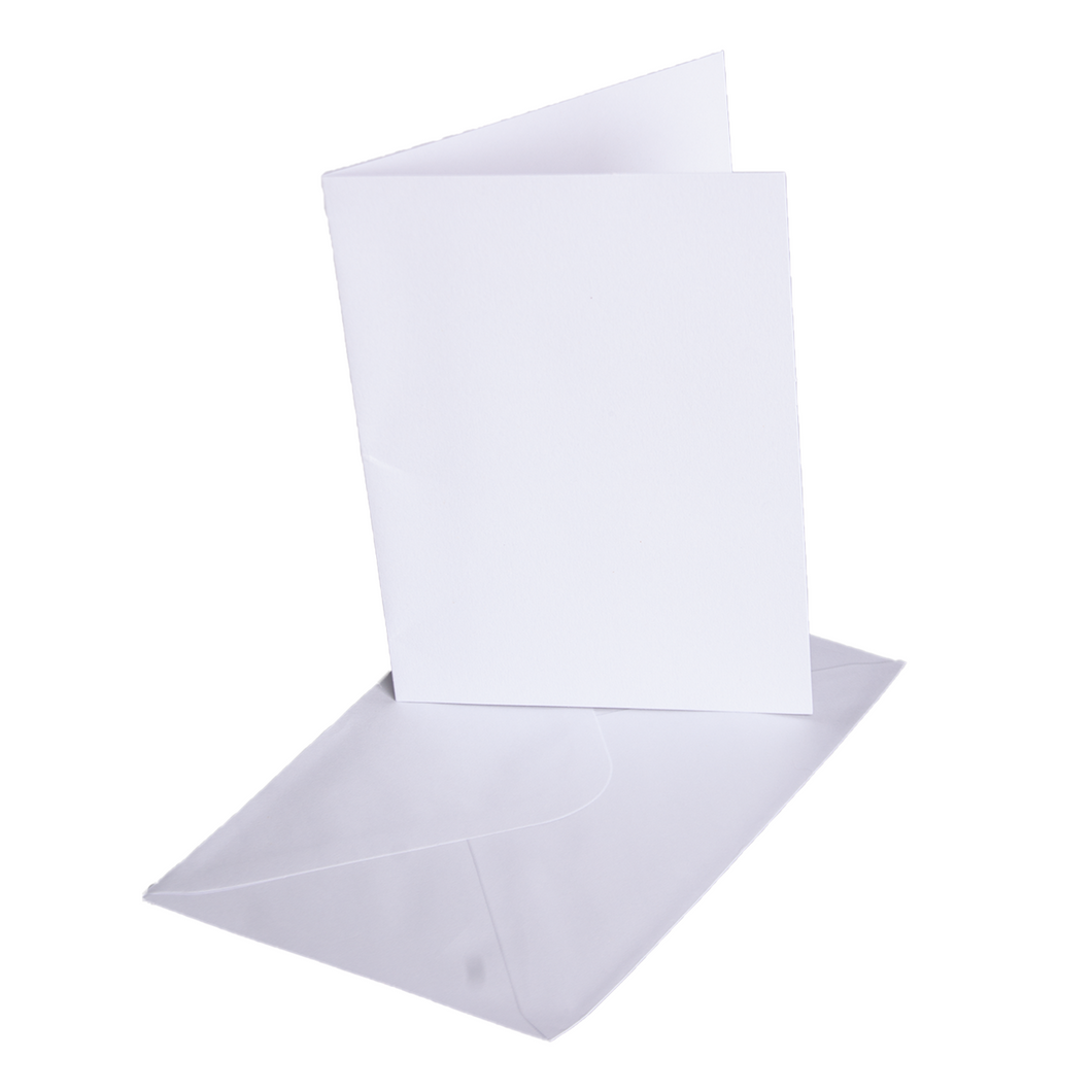 A5 White Cardstock with Envelopes - 5pk
