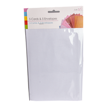 Load image into Gallery viewer, A5 White Cardstock with Envelopes - 5pk
