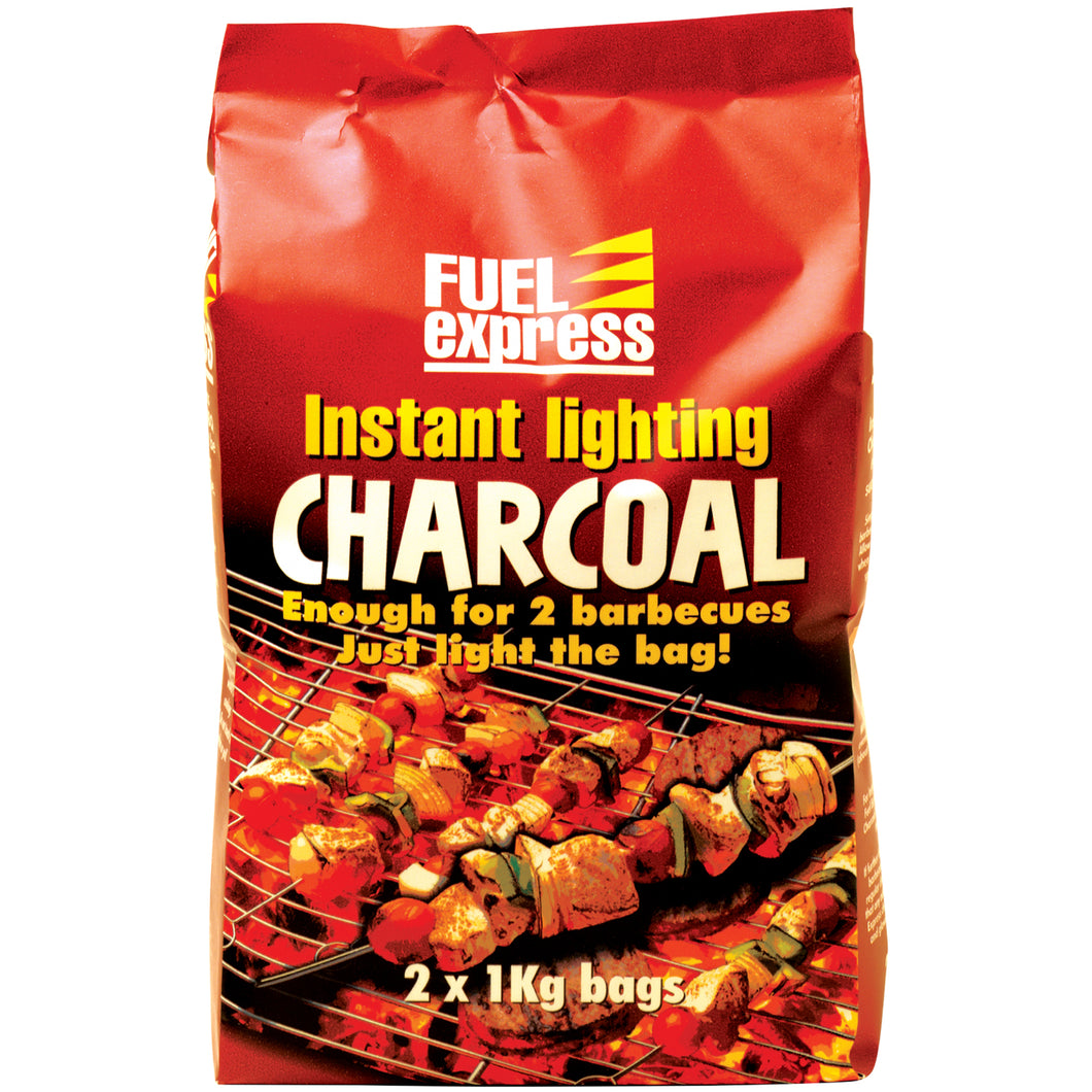 Fuel Express Instant Lighting Charcoal 2 x1kg Bags 